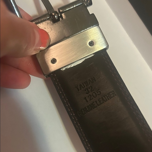 Genuine Leather Black Belt with Silver Buckle - Picture 2 of 5